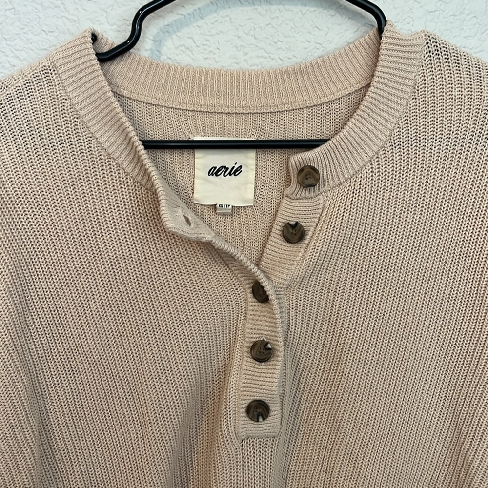 Aerie Pullover Half Button Oversized Sweater. Siz… - image 2